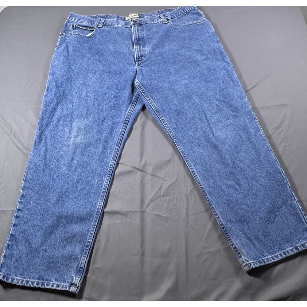 LL Bean Natural Fit Mens Blue Denim Jeans 104731 Medium Wash 44x29 Cotton Pants
